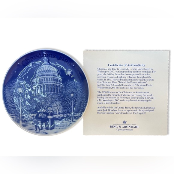 BING & Grondahl Christmas in America Vintage Plates - Set of 6 - Picture 8 of 15